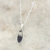 Derbyshire Blue John Small Oval Pendant and Chain - DBJ856