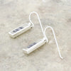 Derbyshire Blue John Sterling Silver Slim Rectangular Drop Earrings - DBJ858
