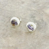 Derbyshire Blue John Sterling Silver Small Round Stud Earrings - DBJ859