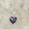 Derbyshire Blue John Reversible Heart Pendant and Chain - DBJ861