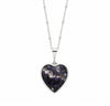 Derbyshire Blue John Reversible Heart Pendant and Chain - DBJ861