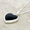 Derbyshire Blue John Reversible Heart Pendant and Chain - DBJ861