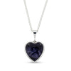 Derbyshire Blue John Reversible Heart Pendant and Chain - DBJ862