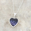 Derbyshire Blue John Reversible Heart Pendant and Chain - DBJ862