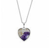 Derbyshire Blue John Reversible Heart Pendant and Chain - DBJ863