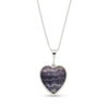 Derbyshire Blue John Reversible Heart Pendant and Chain - DBJ864