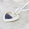 Derbyshire Blue John Heart Pendant and Chain - DBJ865