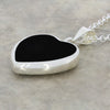 Derbyshire Blue John Reversible Heart Pendant and Chain - DBJ867