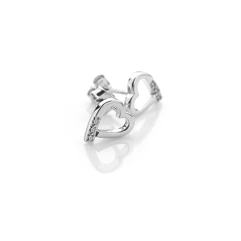 Hot Diamonds Romantic Silver Heart Earrings DE110