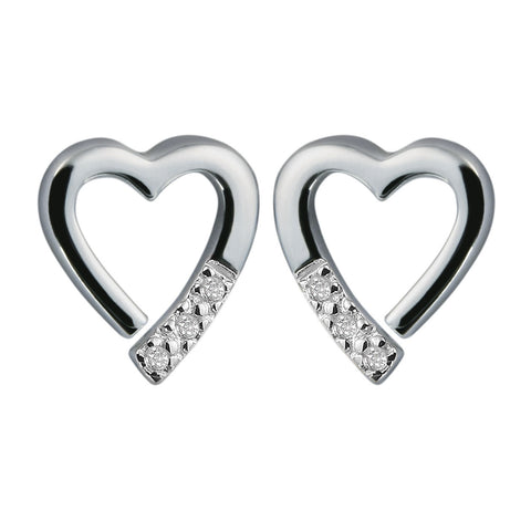 Hot Diamonds Romantic Silver Heart Earrings DE110