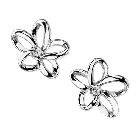 Hot Diamonds Paradise Open Flower Silver Earrings DE248