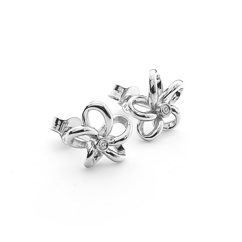 Hot Diamonds Paradise Open Flower Silver Earrings DE248