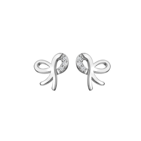 Hot Diamonds Silver Ribbon Earrings DE730