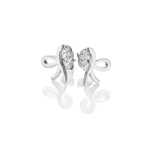 Hot Diamonds Silver Ribbon Earrings DE730