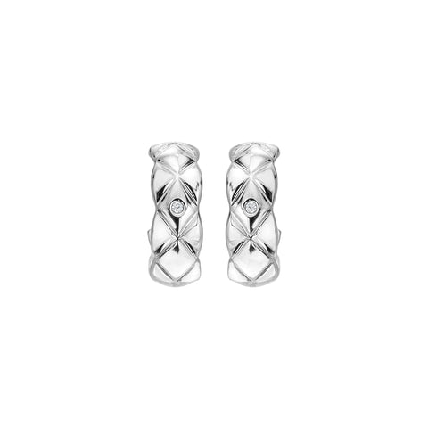 Hot Diamonds Quilted White Topaz Drop Earrings DE743