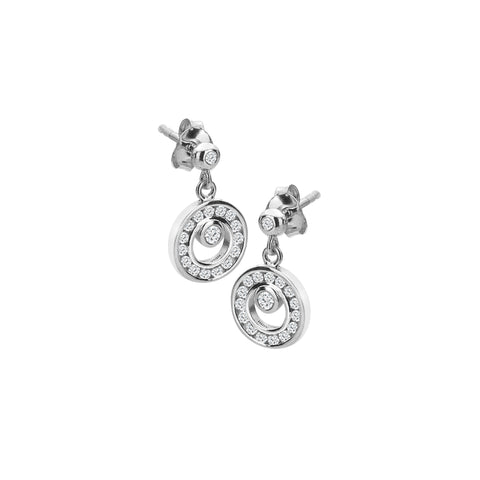 Hot Diamonds Orbit White Topaz Drop Earrings DE744