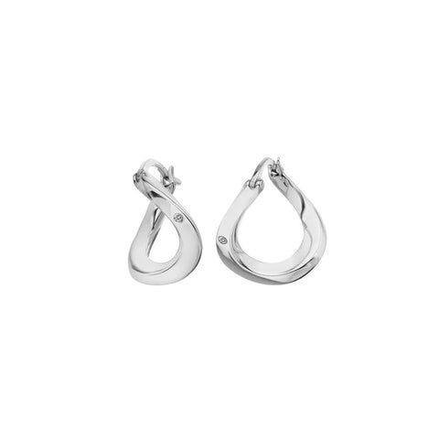 Hot Diamonds Sterling Silver Hoop Earrings DE792 - Soul Twist Earrings