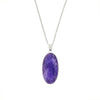 Charoite Sterling Silver Oval Pendant & Chain