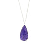 Charoite Sterling Silver Teardrop Shape Pendant & Chain