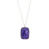 Charoite Sterling Silver Rectangular Shape Pendant & Chain
