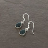 Moss Agate Sterling Silver Teardrop Drop Earrings
