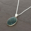 Moss Agate Sterling Silver Oval Pendant and Chain