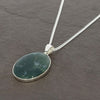 Moss Agate Sterling Silver Oval Pendant and Chain
