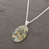Tiger Agate Sterling Silver Oval Pendant and Chain