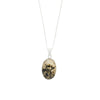 Tiger Agate Sterling Silver Small Oval Pendant and Chain