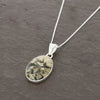 Tiger Agate Sterling Silver Small Oval Pendant and Chain