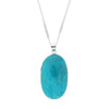 Chrysocolla Sterling Silver Large Oval Pendant and Chain | H&H Jewellers