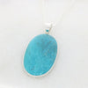 Chrysocolla Sterling Silver Large Oval Pendant and Chain | H&H Jewellers