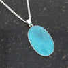 Chrysocolla Sterling Silver Large Oval Pendant and Chain | H&H Jewellers