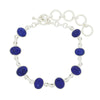 Lapis Lazuli Sterling Silver Oval Link Bracelet