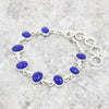 Lapis Lazuli Sterling Silver Oval Link Bracelet