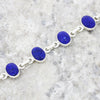 Lapis Lazuli Sterling Silver Oval Link Bracelet