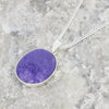 Charoite Sterling Silver Oval Pendant & Chain