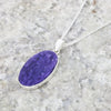 Charoite Sterling Silver Oval Pendant & Chain