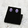 Charoite Sterling Silver Oval Stud Earrings