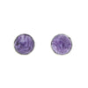 Charoite Sterling Silver Round Stud Earrings