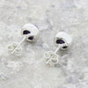 Charoite Sterling Silver Round Stud Earrings