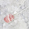 Rhodochrosite Sterling Silver Small Rectangular Pendant and Chain