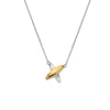 Hot Diamonds Sterling Silver Two Tone 'Kiss' Pendant and Chain DN225