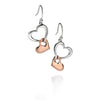 Fiorelli Silver Double Heart Drop Earrings E4861