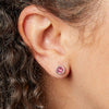 Sterling Silver October Birthstone Stud Earrings E5565