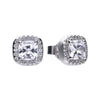 Diamonfire Sterling Silver Zirconia Square Shaped Stud Earrings E5590
