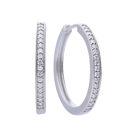 Diamonfire Sterling Silver Cubic Zirconia Hoop Earrings E5605