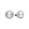 Diamonfire Sterling Silver Shell Pearl and Zirconia Stud Earrings E5656