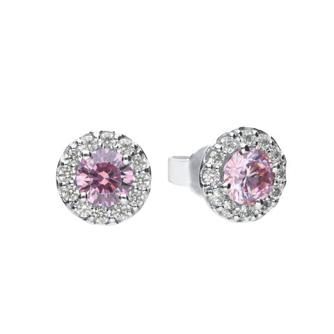 Diamonfire Sterling Silver Pink Cubic Zirconia Earrings E5775