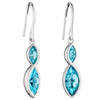 Fiorelli Silver Aqua Crystal Drop Earrings E5801A